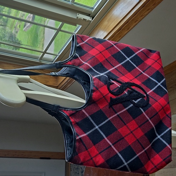 VICTORIAS SECRET Packable Weekender Bag red black one size Tote women purse - Picture 4 of 17